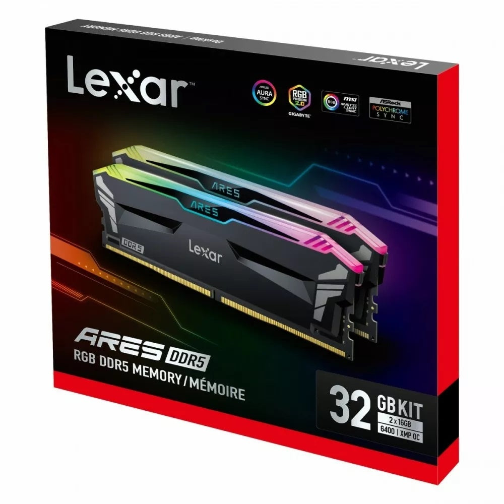 Memorias Lexar DDR5 32GB (16GB x2) 6400Mhz RGB