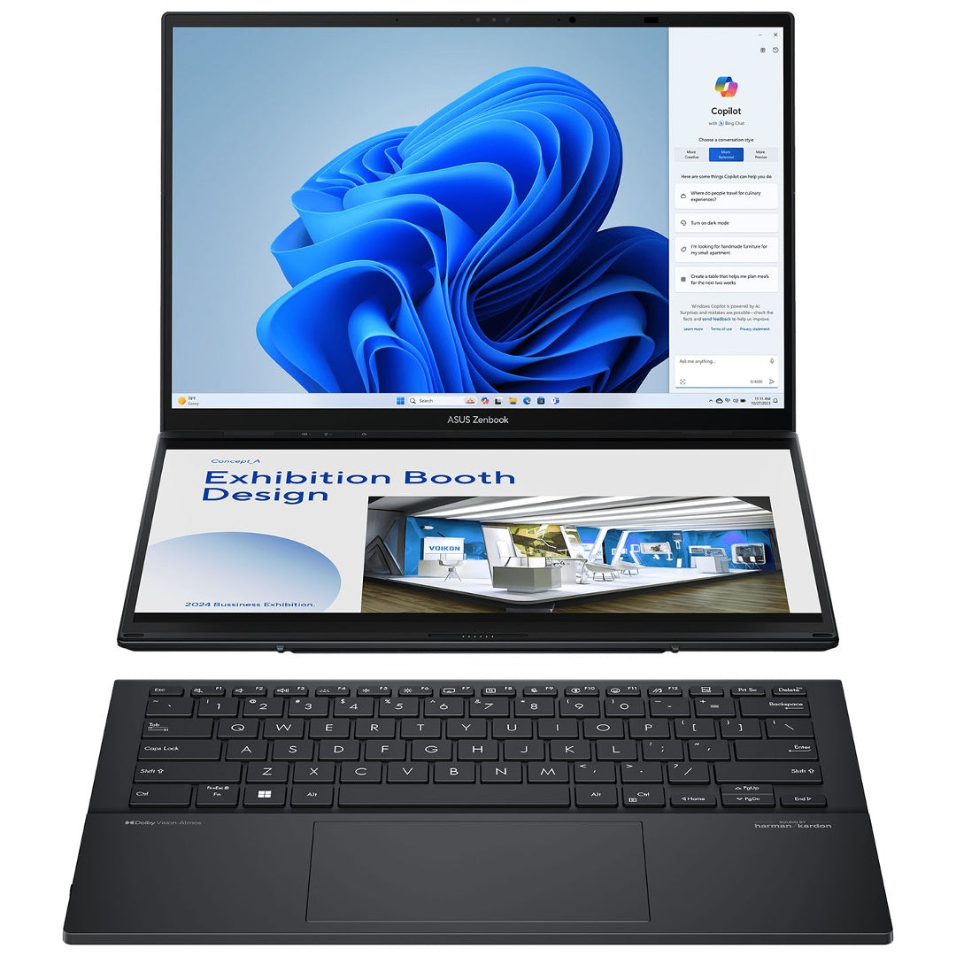 Notebook Asus Zenbook Duo Core Ultra 9 5.4Ghz, 32GB, 2TB SSD, DUAL 14'' WUXGA Oled Touch