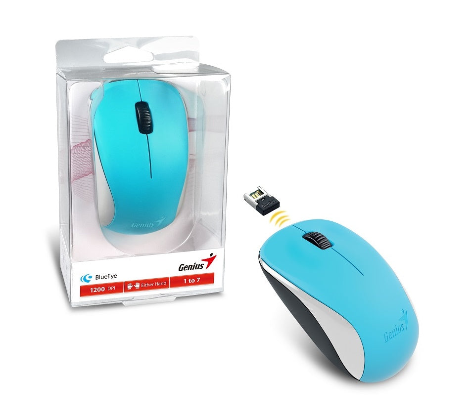 Mouse Genius NX-7000 inalámbrico celeste