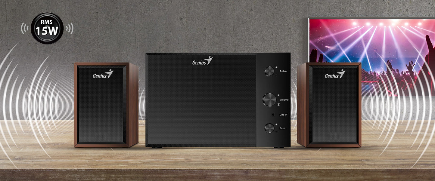 Parlante Genius SW-2.1 350 madera