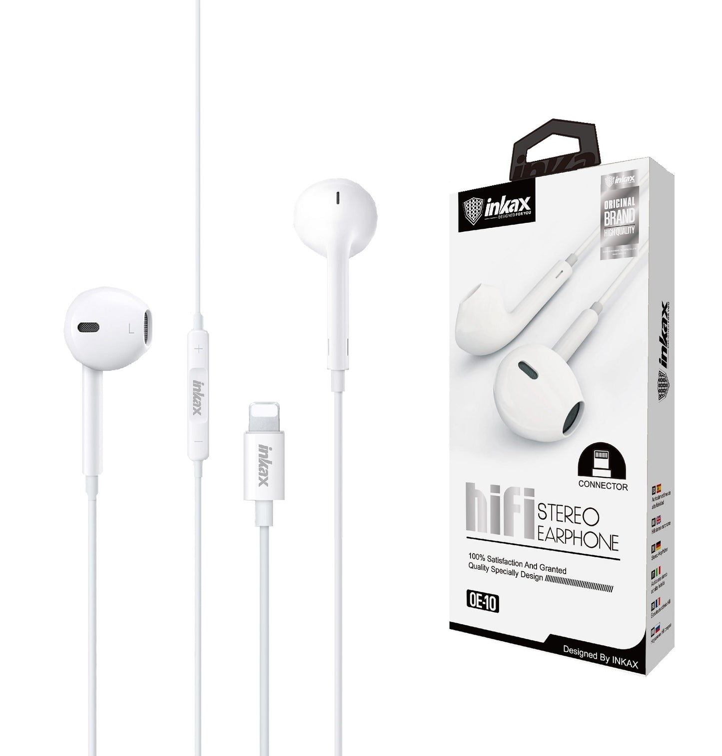 Auriculares Inkax Lightning blanco