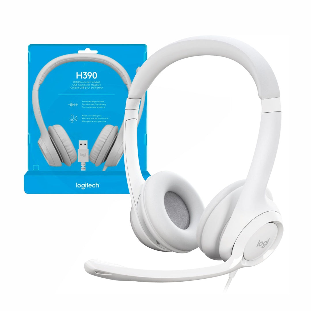 Audifono Logitech USB H390 c/microfono blanco