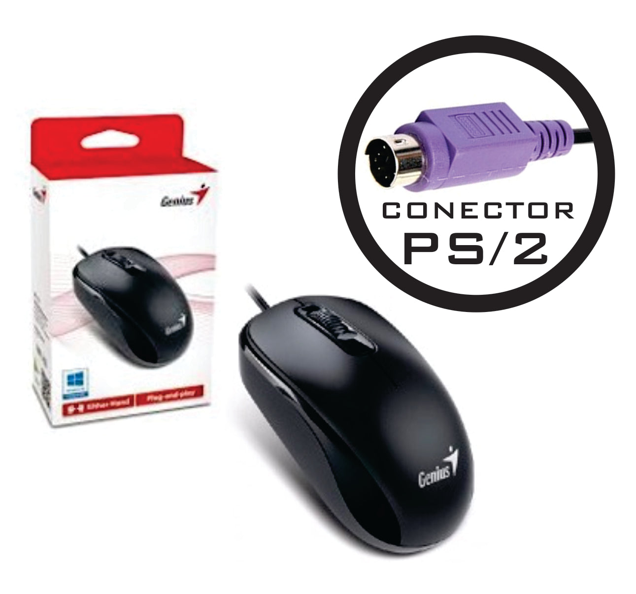 Mouse Genius DX-110 PS2 negro