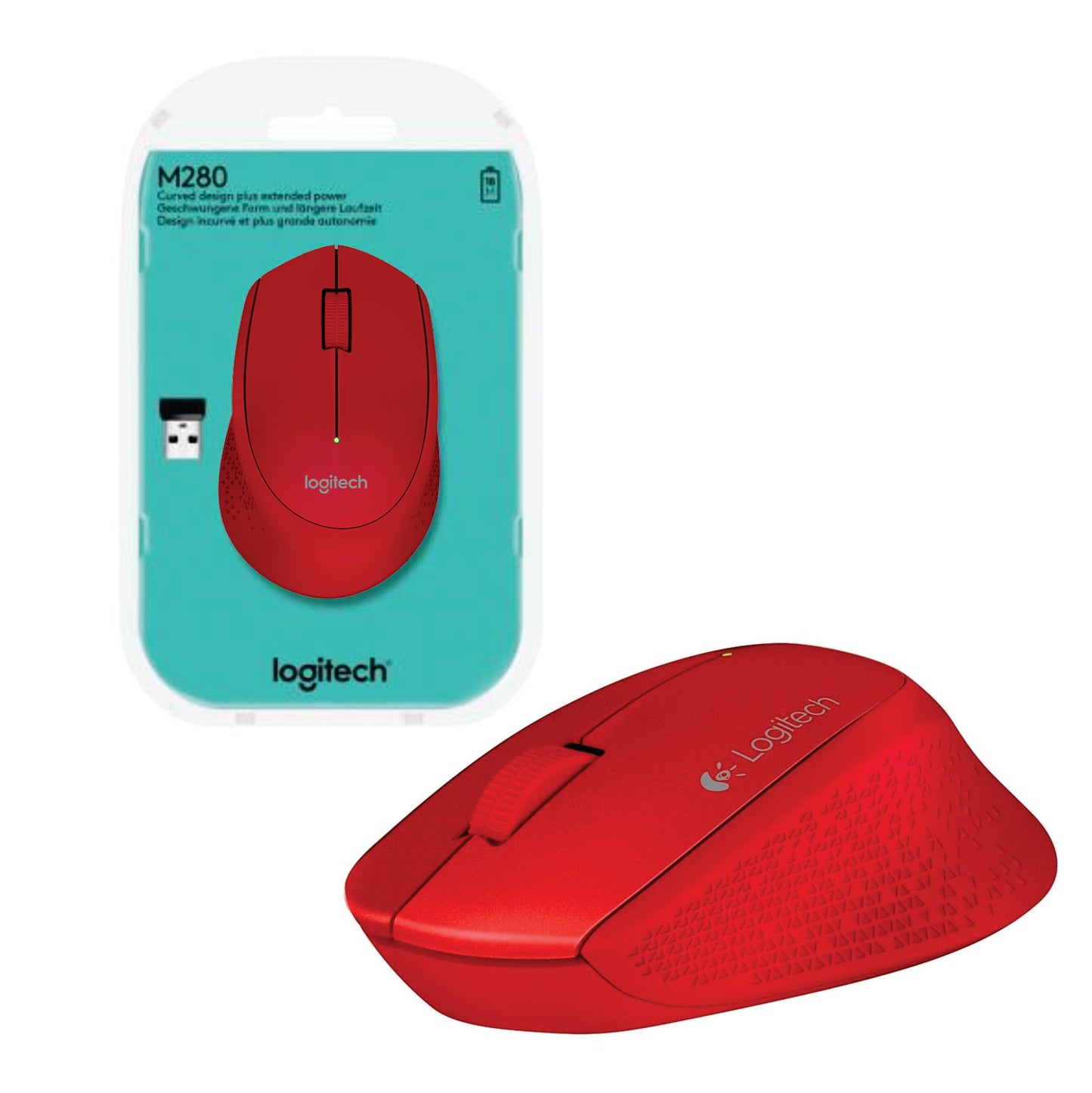 Mouse Logitech M280 inalámbrico rojo