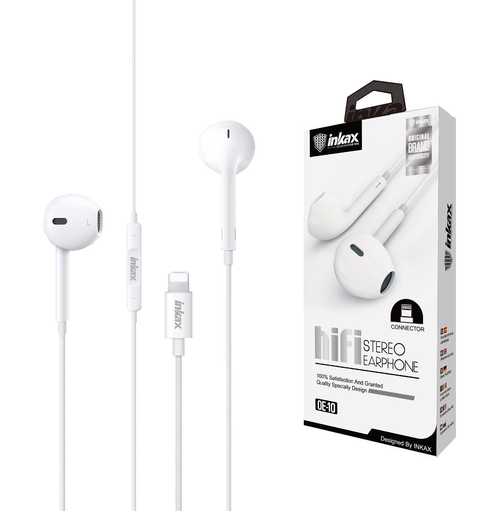 Auriculares Inkax Lightning blanco