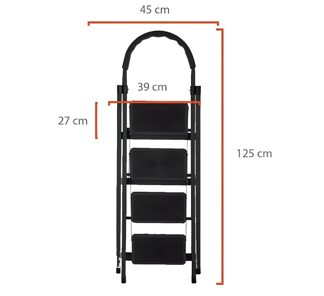 Escalera 4 escalones negra