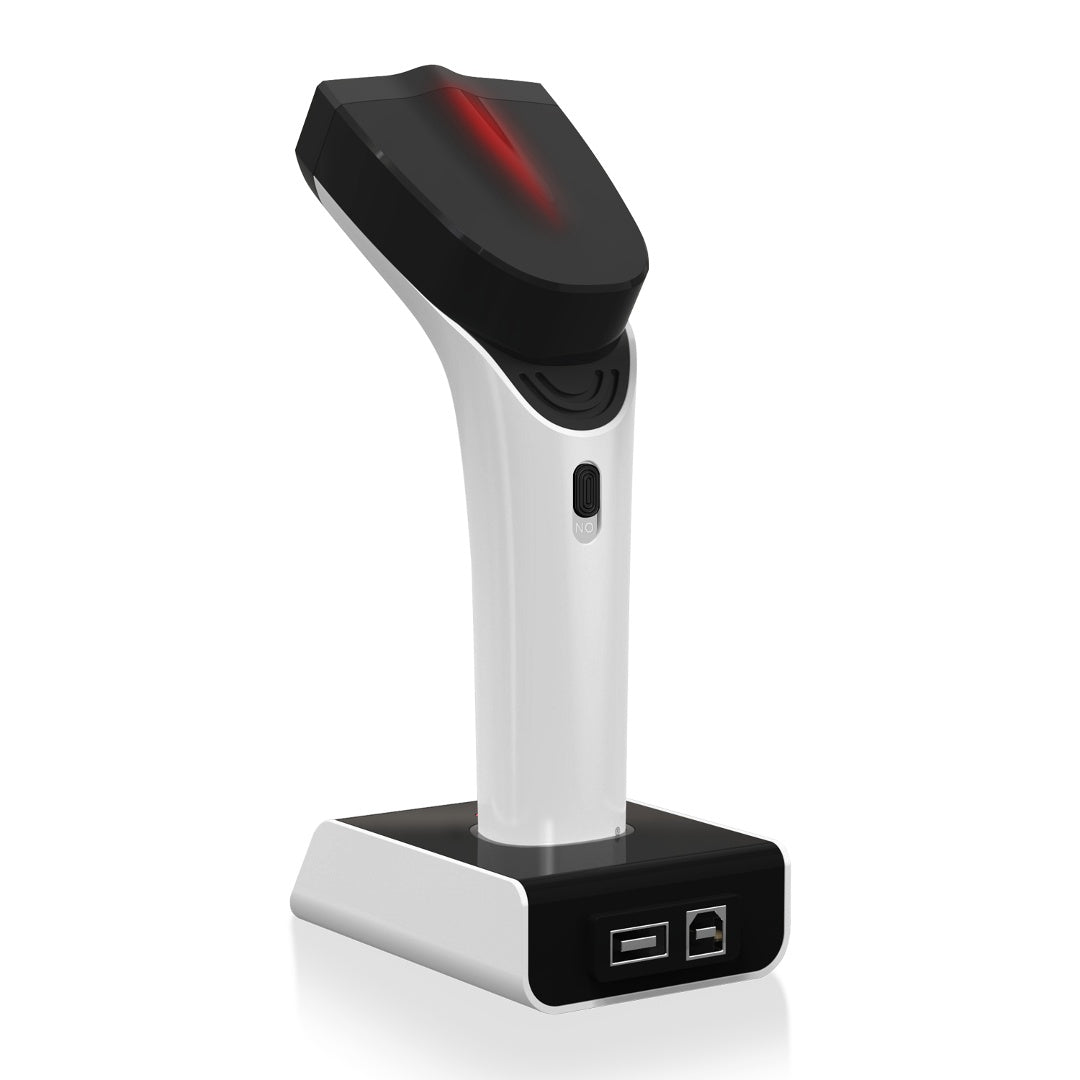 Lector de código de barras Netum 1D inalámbrico con base
